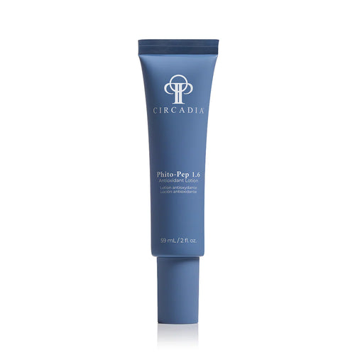 Blue Circadia Phito-Pep 1.6 antioxidant lotion tube standing upright against a white background