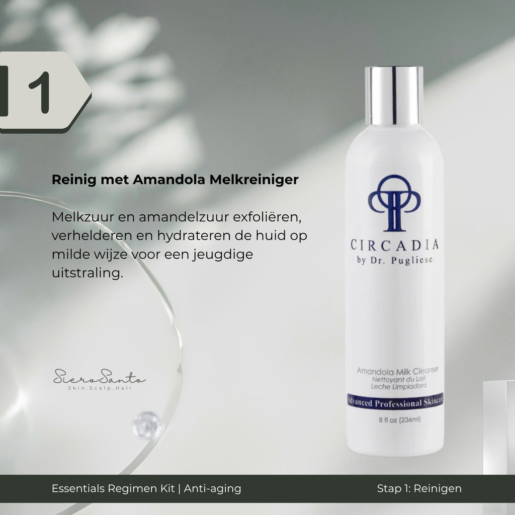 Circadia Anti Aging Essentials Regimen Kit step 1 cleanser bottle on pale background